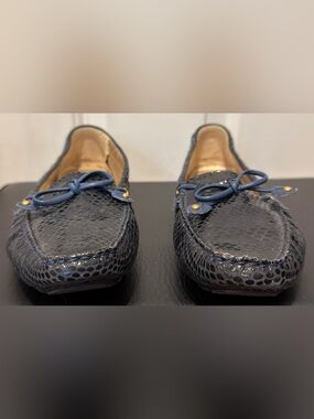 Women's Marc Joseph Cypress Hill Slip On Loafers in Navy Snake Size 11